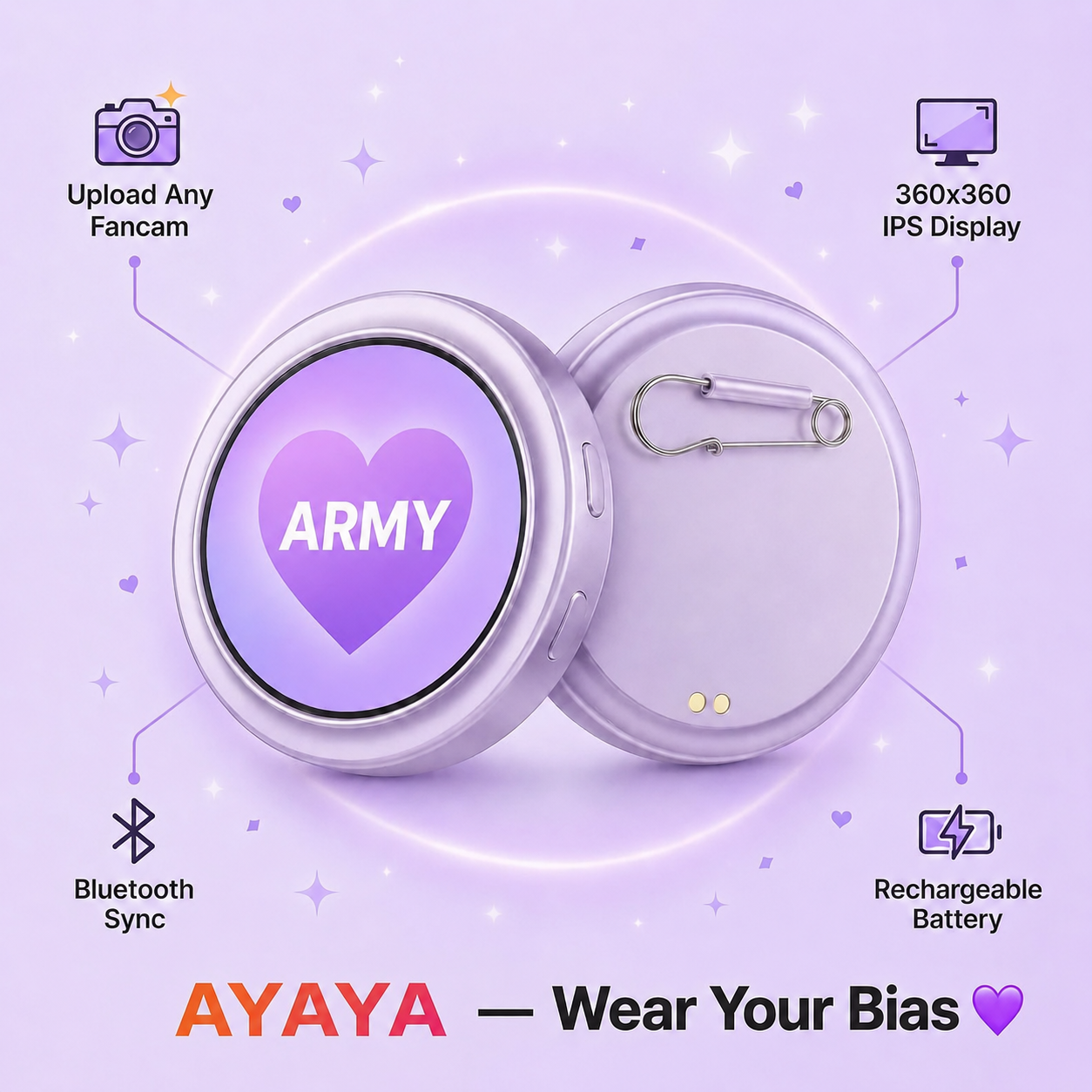 AYAYA BTS Electronic Display Badge