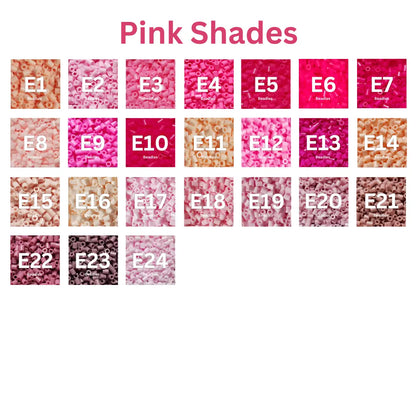Beadles Pink Beads - 2.6mm Mini Fuse Beads 1000PCS Pink Shades