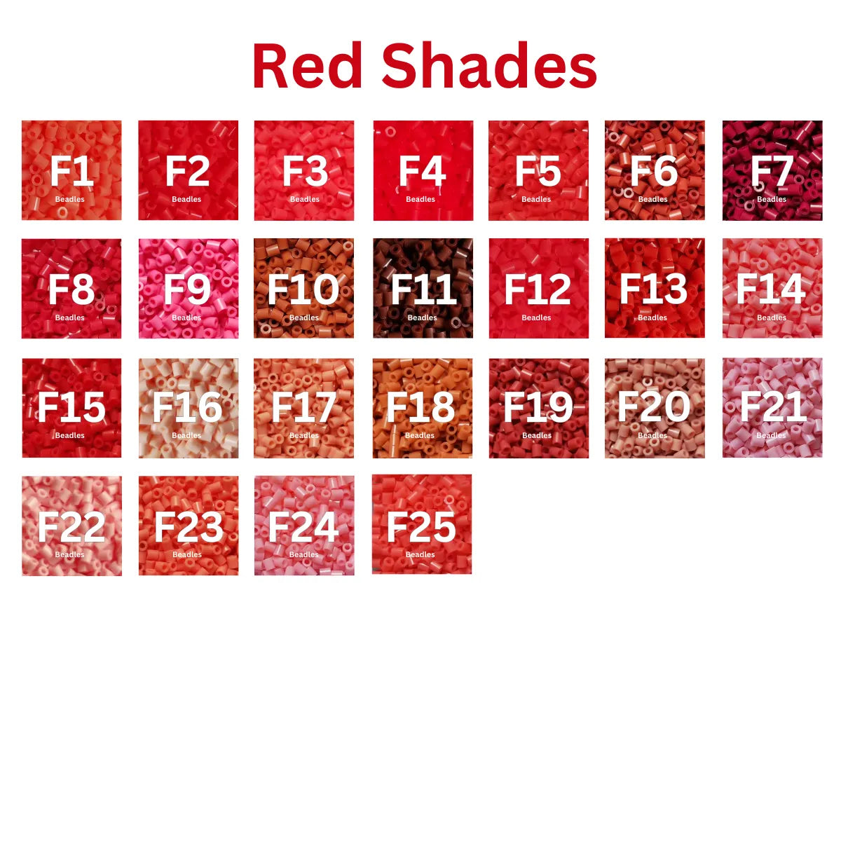Beadles Red Beads - 2.6mm Mini Fuse Beads 1000PCS Red Shades