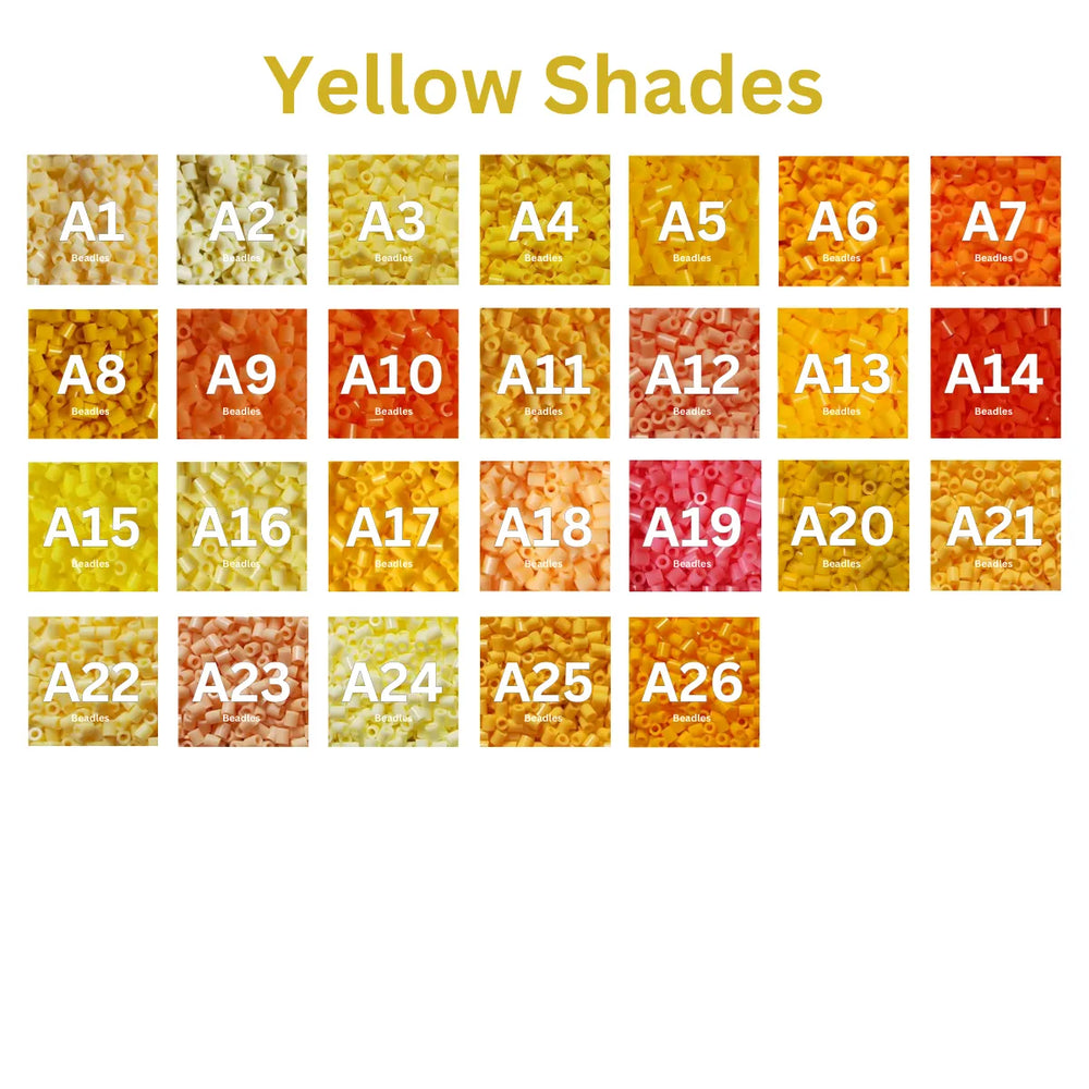 Beadles Yellow Beads - 2.6mm Mini Fuse Beads 1000PCS Yellow Shades