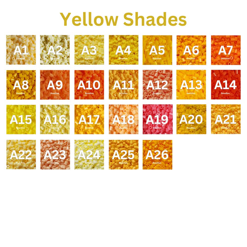 Beadles Yellow Beads - 2.6mm Mini Fuse Beads 1000PCS Yellow Shades