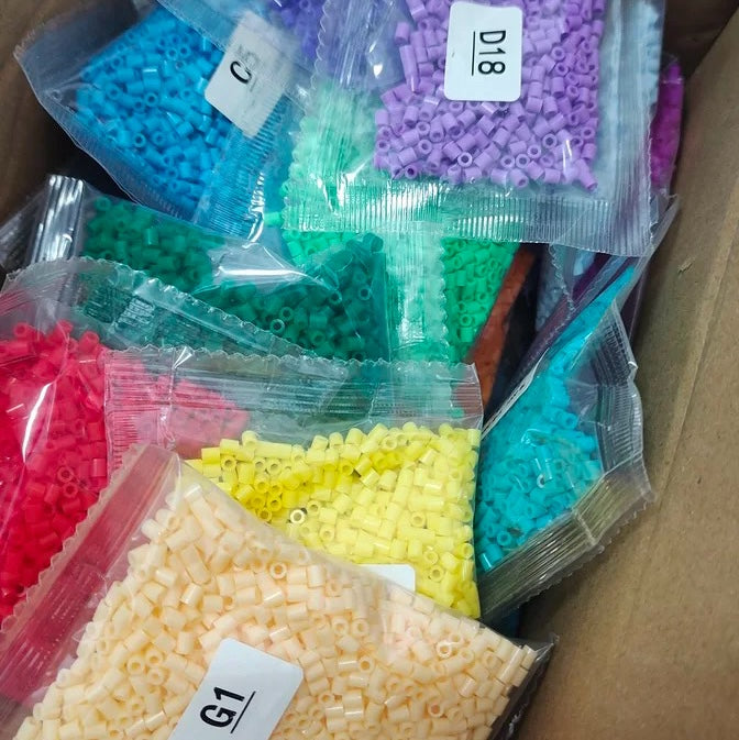Beadles Full 221-Color Beads - 2.6mm Mini Fuse Beads, Single Color 1000 Pieces Per Bag